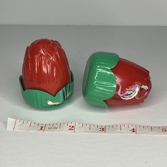 Vtg Jaydon Red Florida Corn Tulip Salt Pepper Shakers  Palm Tree Flamingo - Picture 7 of 7